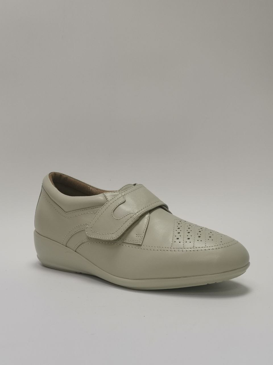 Полуботинки ортопедические женские Ортомода 8234 В кожаные для широкой стопы бежевые фото 1