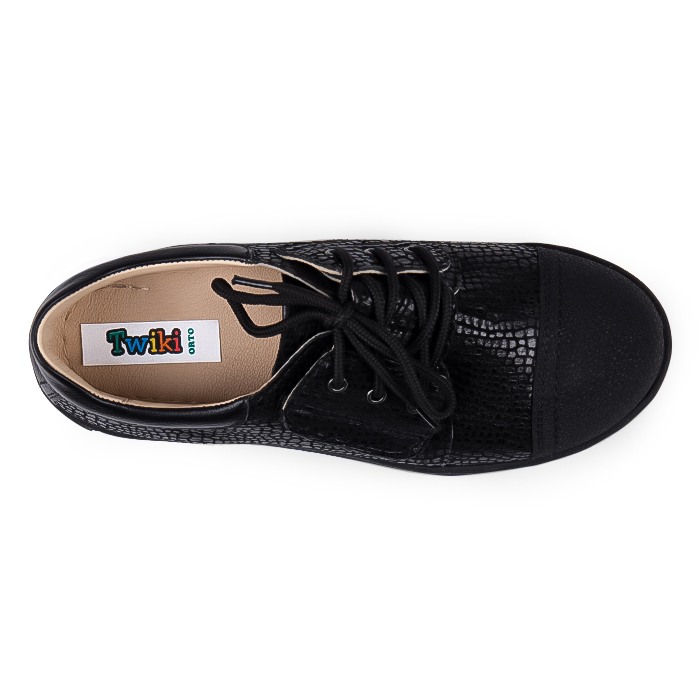 Полуботинки цв.черная рептилия TW-462-3 фото 5