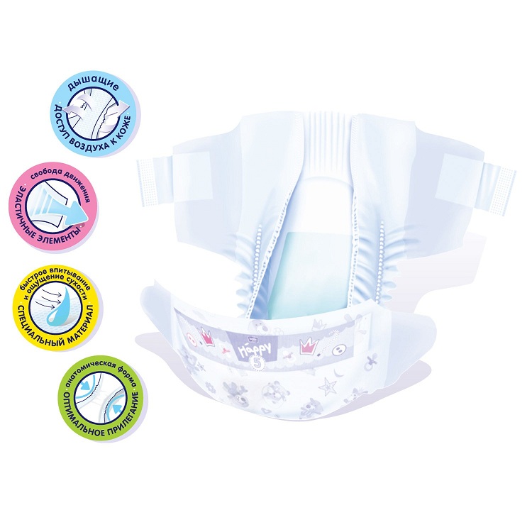 Подгузники Bella Baby Happy 16+  54шт/уп. фото 2