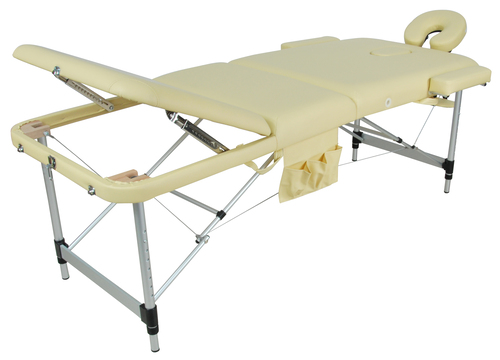 Массажный стол складной Med-mos JFAL01A 3-х секционный, алюминиевая рама, однотонный, ложе 185х70 фото 1